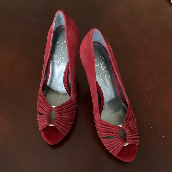 New Jessica Simpson Jamela Peep Toe Platform Heels - Picture 2 of 6